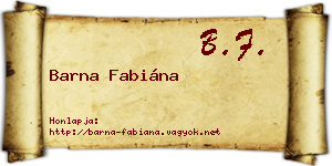 Barna Fabiána névjegykártya